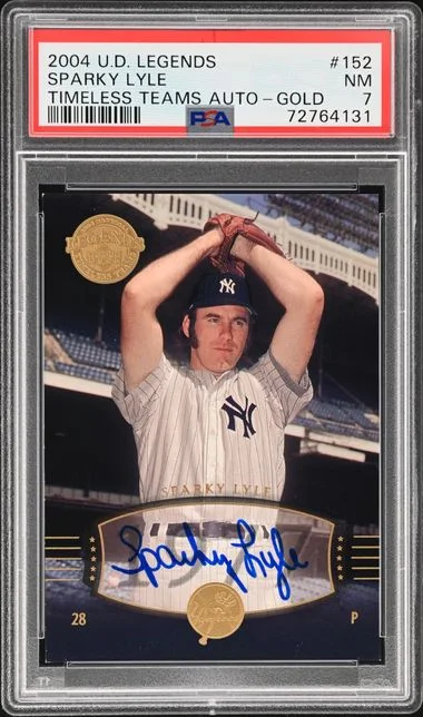 2004 Upper Deck Legends Sparky Lyle Timeless Teams Autograph Gold #152 card image