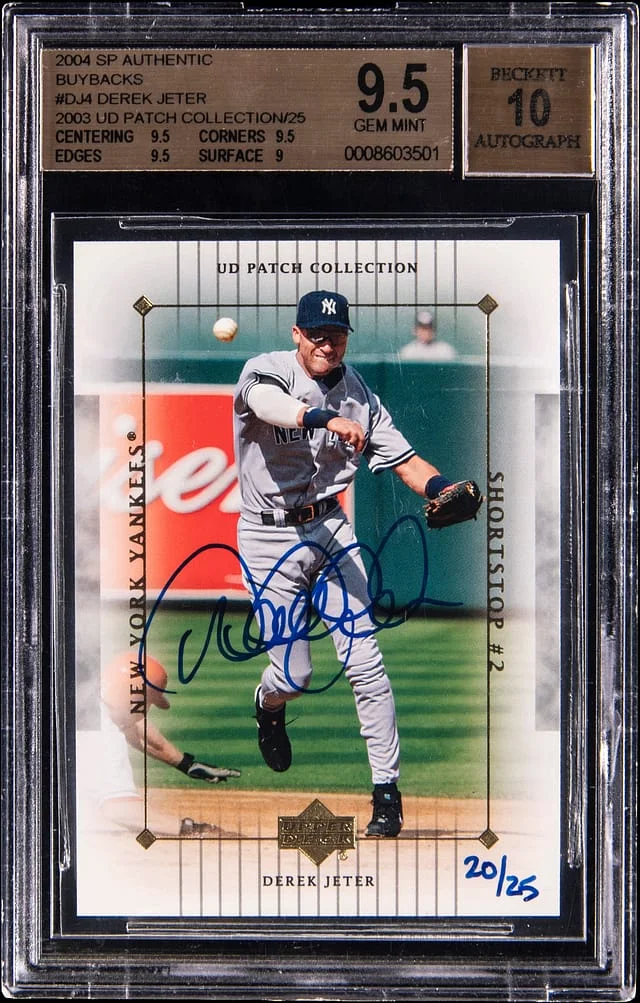 2004 Upper Deck SP Authentic Derek Jeter Buybacks 2003 UD Patch Collection #77 card image