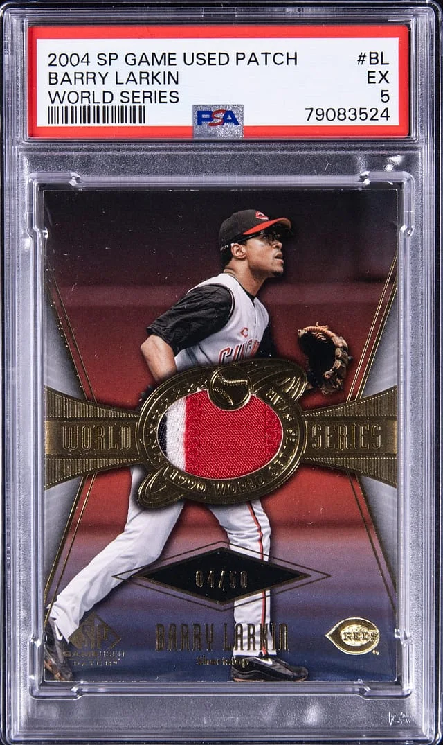 2004 Upper Deck SP Game Used Barry Larkin World Series Patch #WSS-BL card image