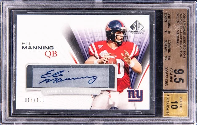 2004 Upper Deck SP Game Used Eli Manning Edition Exclusives Autographs #RE-EM card image