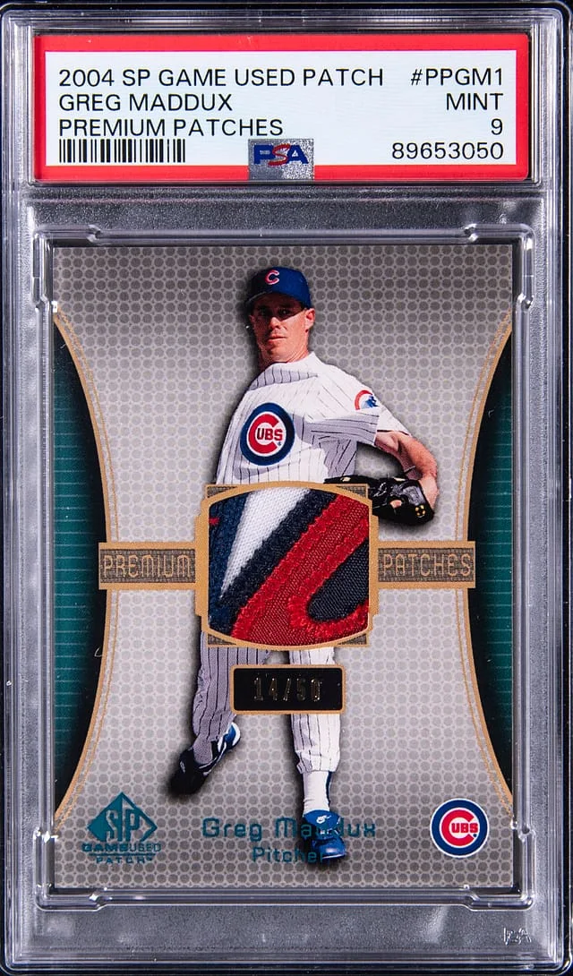 2004 Upper Deck SP Game Used Greg Maddux Game-Used Premium Patches #PP-GM1 card image