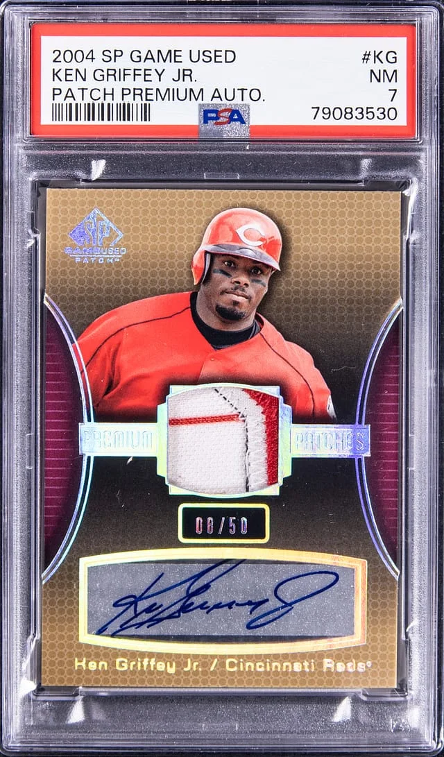 2004 Upper Deck SP Game Used Ken Griffey Jr. Premium Patches Autograph #APP-KG card image