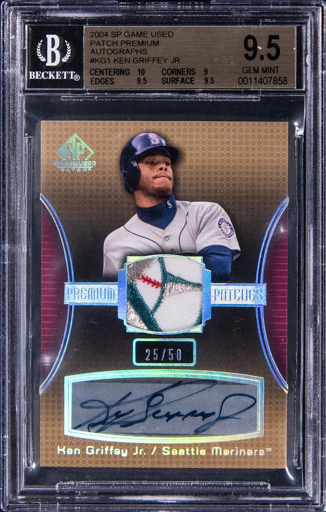 2004 Upper Deck SP Game Used Ken Griffey Jr. Premium Patches Autograph #APP-KG1 card image