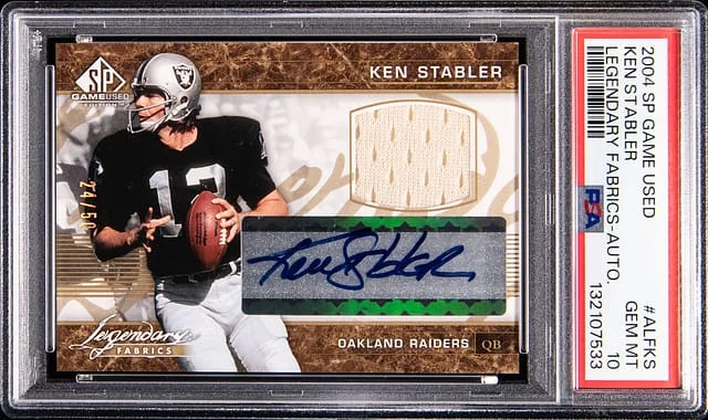 2004 Upper Deck SP Game Used Ken Stabler Legendary Fabrics Autograph #ALF-KS card image