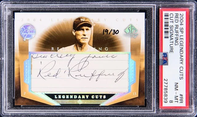 2004 Upper Deck SP Legendary Cuts Red Ruffing Cut Signature #RR card image