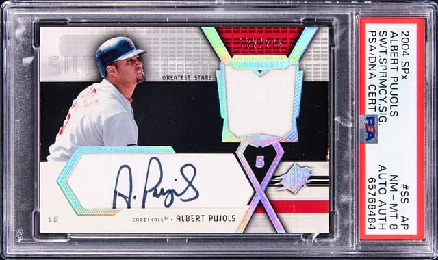 2004 Upper Deck SPx Albert Pujols Swatch Supremacy Signatures #SS-AP card image