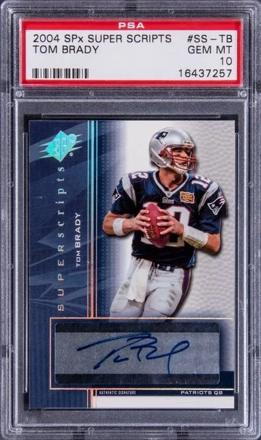 2004 Upper Deck SPx Tom Brady Super Scripts #SS-TB card image