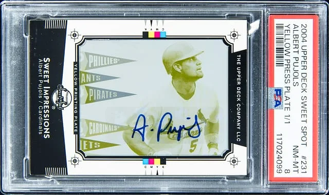 2004 Upper Deck Sweet Spot Albert Pujols Yellow Press Plate #231 card image