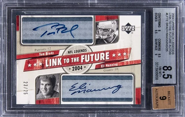 2004 Upper Deck Tom Brady/Eli Manning NFL Legends Link To The Future #TE card image