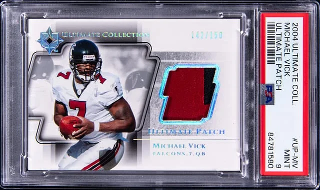 2004 Upper Deck Ultimate Collection Michael Vick Game-Used Ultimate Patch #UP-MV card image