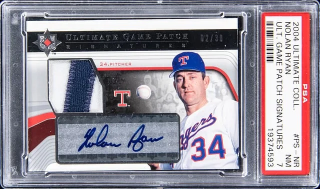 2004 Upper Deck Ultimate Collection Nolan Ryan Ultimate Game Patch Signatures #PS-NR card image