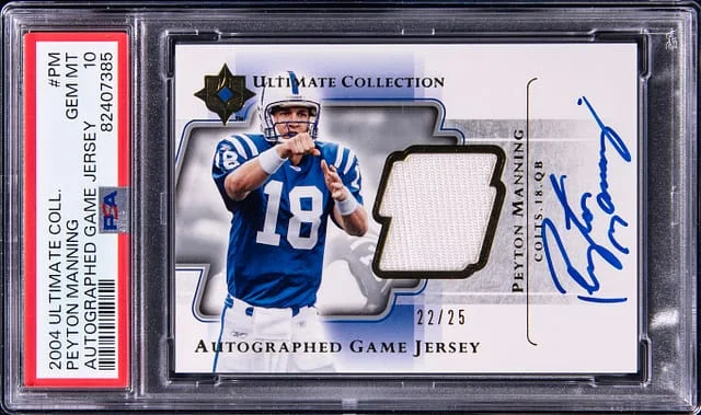 2004 Upper Deck Ultimate Collection Peyton Manning Autographed Game Jersey #UGJS-PM card image