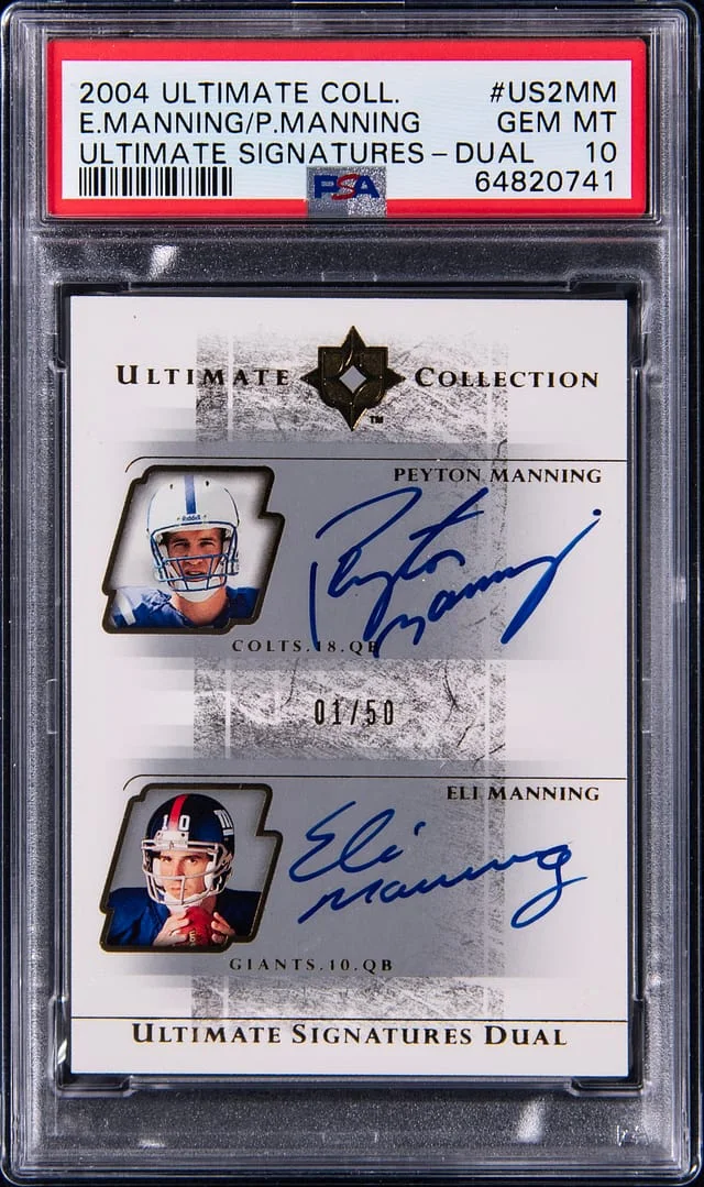 2004 Upper Deck Ultimate Collection Peyton Manning/Eli Manning Ultimate Signatures Dual #US2MM card image