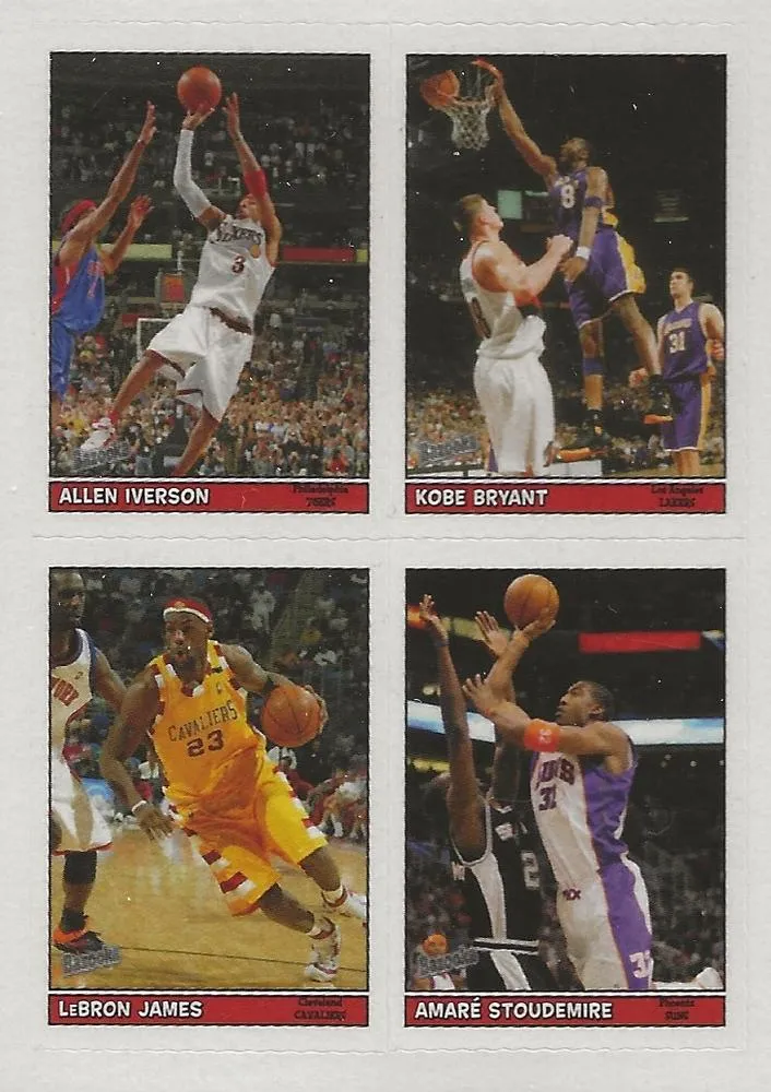2005-06 Bazooka Lebron James 4-on-1 Stickers #4 card image