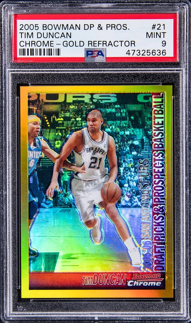 2005-06 Bowman Chrome Draft Tim Duncan Picks & Prospects Gold Refractor #21 card image