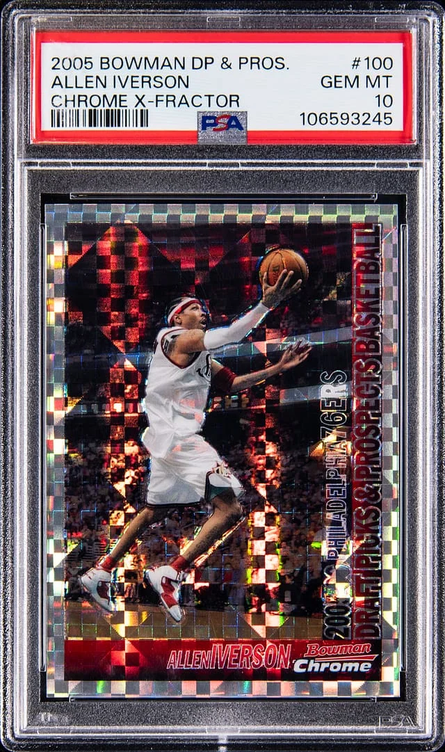 2005-06 Bowman Draft Picks & Prospects Allen Iverson Chrome X-Factors #100 card image