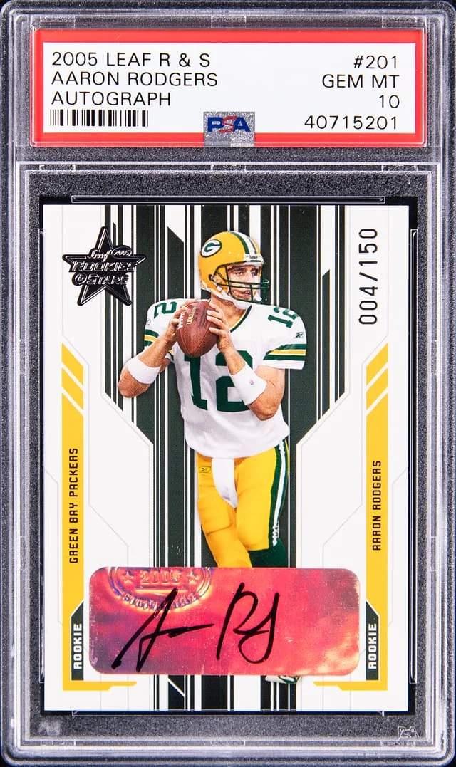 2005-06 Leaf Rookies & Stars Aaron Rodgers Football Autograph #201 card image