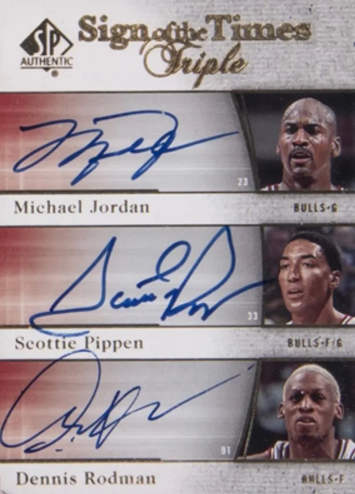 2005-06 SP Authentic Michael Jordan Sign of the Times Triple #ST-JPR card image
