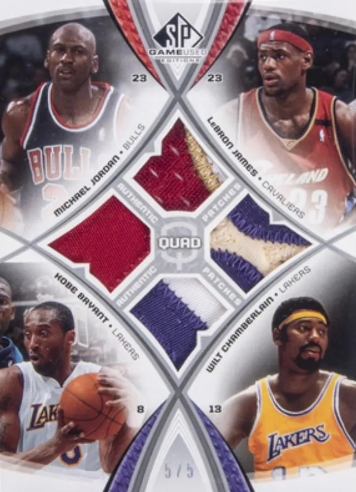 2005-06 SP Game Used Lebron James Authentic Fabrics Quad Patches #AF4P-JJBC card image