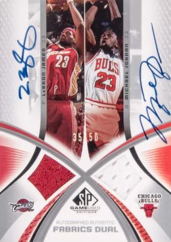 2005-06 SP Game Used Michael Jordan Authentic Fabrics Dual Autographs #AAF2-JJ card image