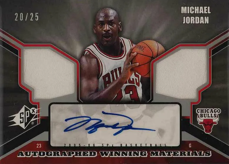 2005-06 SPx Michael Jordan Winning Materials Autographs #AWM-MJ card image