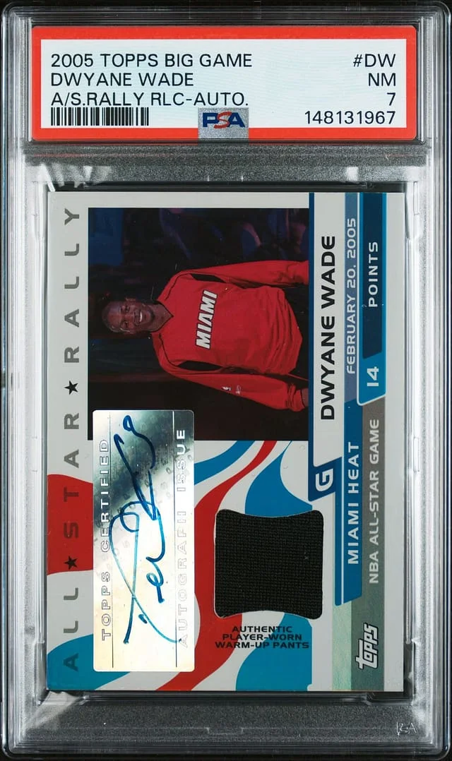 2005-06 Topps Big Dwayne Wade Game All Star Rally Relic Autographs #ASRA-DW card image