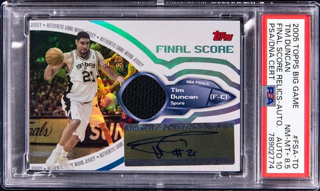 2005-06 Topps Big Tim Duncan Game Final Score Relics Autograph #FSA-TD card image