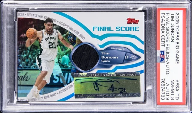 2005-06 Topps Big Tim Duncan Game Final Score Relics Autographs #FSR-TD card image