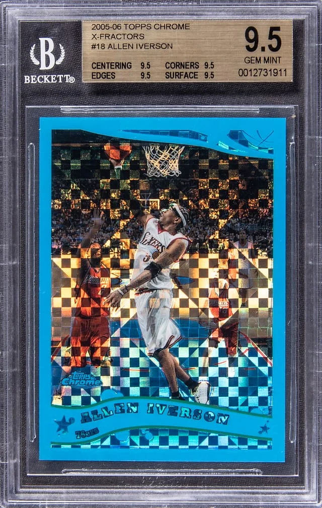 2005-06 Topps Chrome Allen Iverson X-Fractor #18 card image