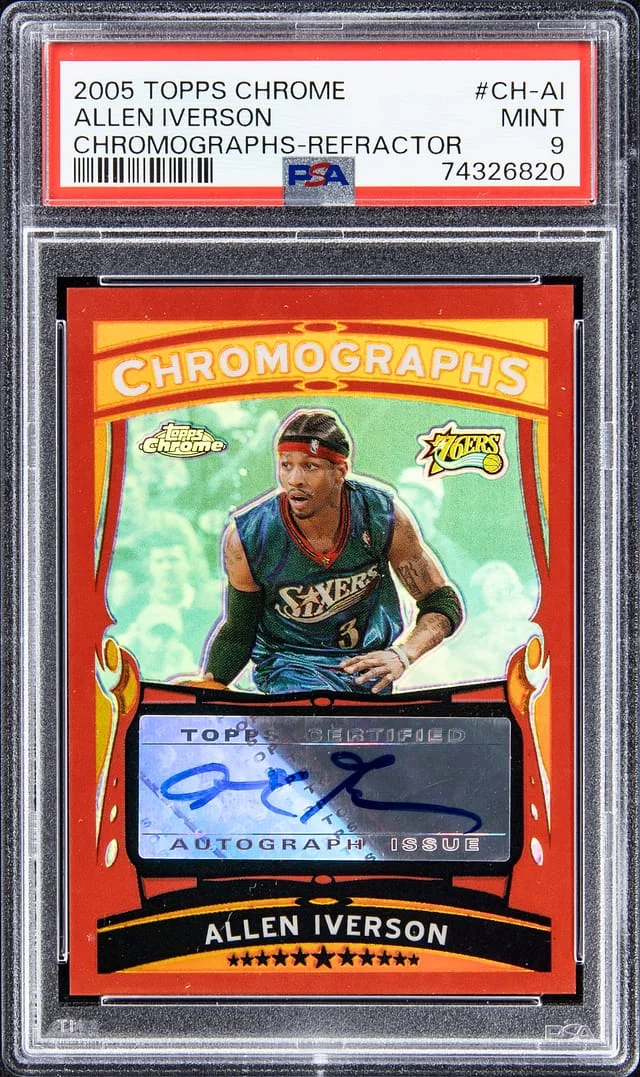 2005-06 Topps Chrome Allen Iverson Chromographs Refractor #CH-AI card image