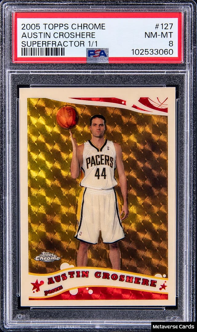 2005-06 Topps Chrome Austin Croshere SuperFractor #127 card image