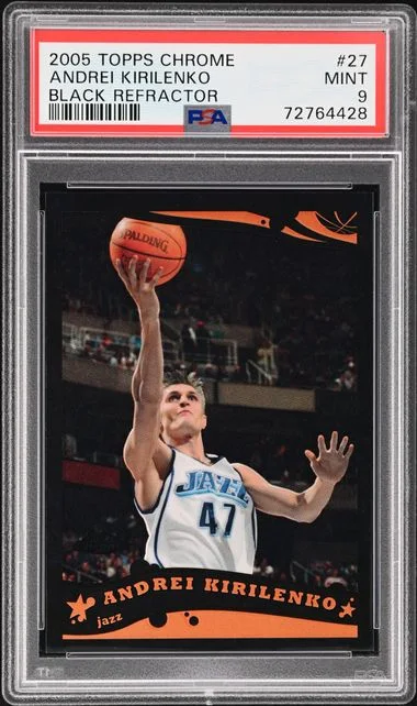 2005-06 Topps Chrome Black Andrei Kirilenko Refractor #27 card image