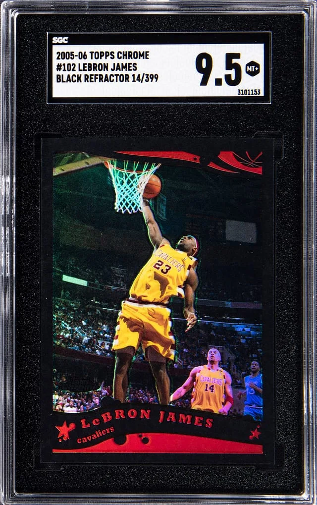 2005-06 Topps Chrome Black LeBron James Refractor #102 card image