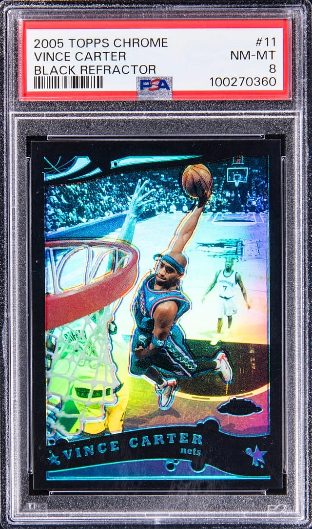 2005-06 Topps Chrome Black Vince Carter Refractor #11 card image