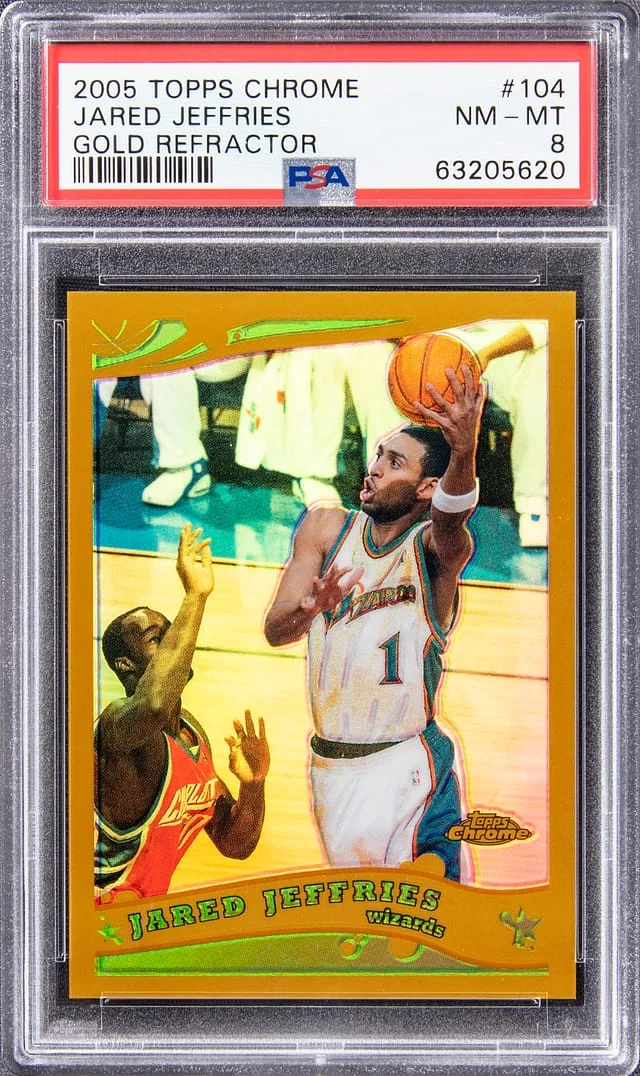 2005-06 Topps Chrome Jared Jeffries Gold Refractor #104 card image