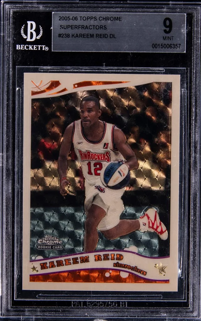 2005-06 Topps Chrome Kareem Reid Superfractors #238 card image
