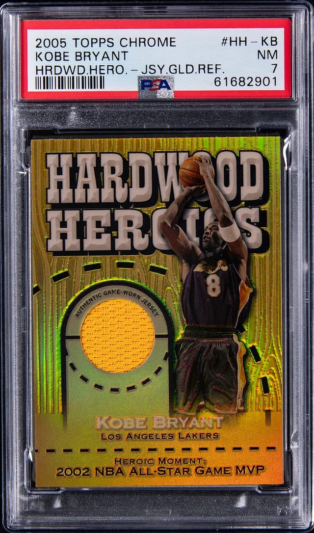 2005-06 Topps Chrome Kobe Bryant Hardwood Heroics Jersey Gold Refractor #HH-KB card image