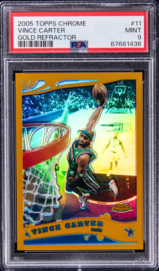 2005-06 Topps Chrome Vince Carter Gold Refractor #11 card image