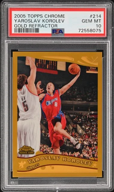 2005-06 Topps Chrome Yaroslav Korolev Gold Refractor #214 card image