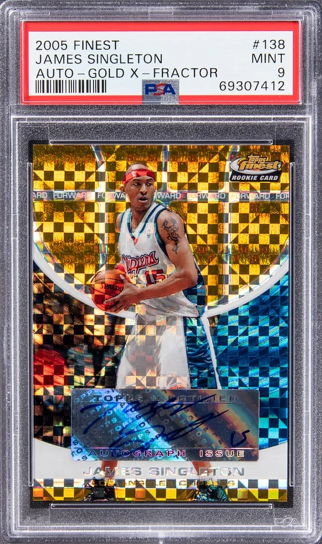 2005-06 Topps Finest James Singleton Autographs Gold X-Fractor #138 card image