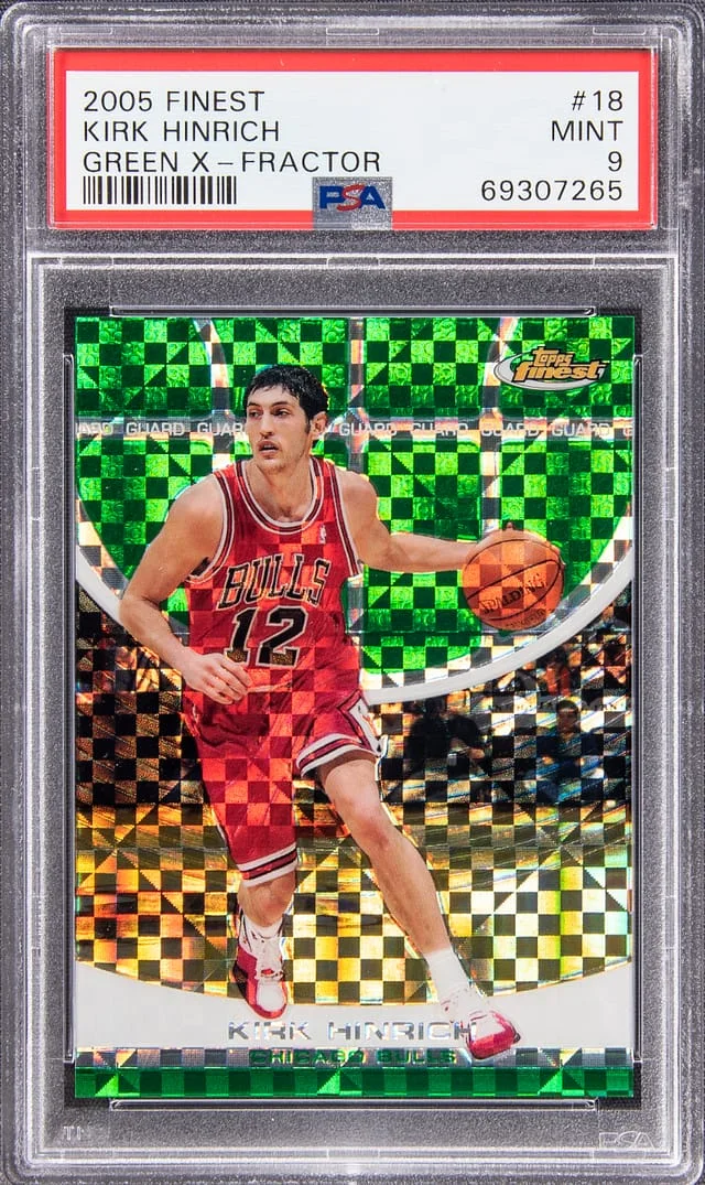 2005-06 Topps Finest Kirk Hinrich Green X-Fractor #18 card image