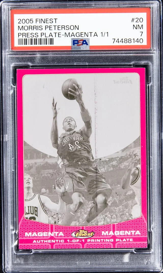 2005-06 Topps Finest Morris Peterson Press Plate - Magenta 1/1 #20 card image