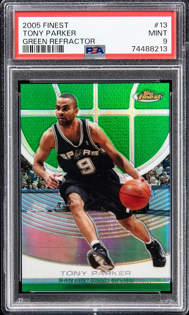 2005-06 Topps Finest Tony Parker Green Refractor #13 card image
