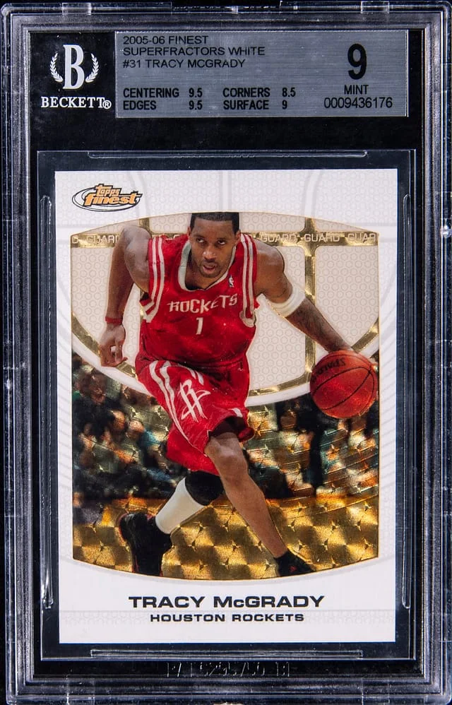 2005-06 Topps Finest Tracy McGrady White SuperFractor #31 card image