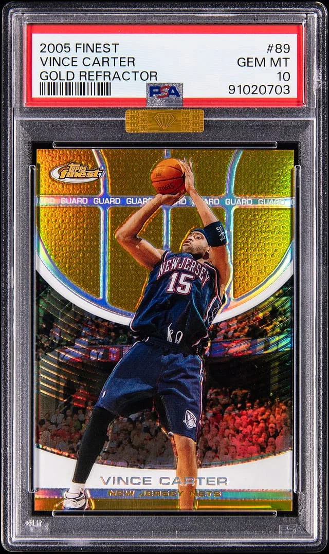 2005-06 Topps Finest Vince Carter Gold Refractor #89 card image
