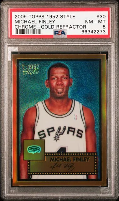 2005-06 Topps Michael Finley 1952 Style Chrome Gold Refractor #30 card image