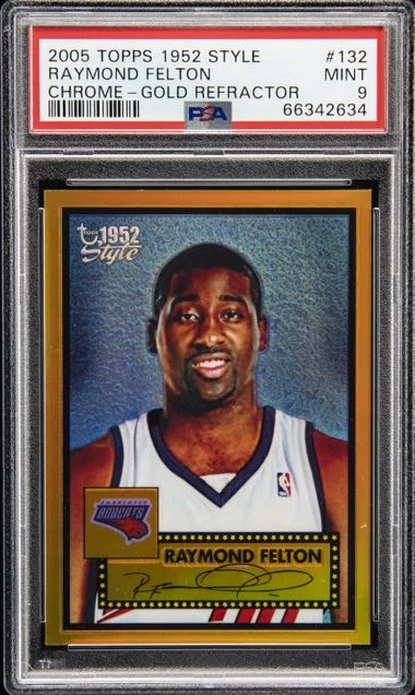 2005-06 Topps Raymond Felton 1952 Style Chrome Gold Refractor #132 card image