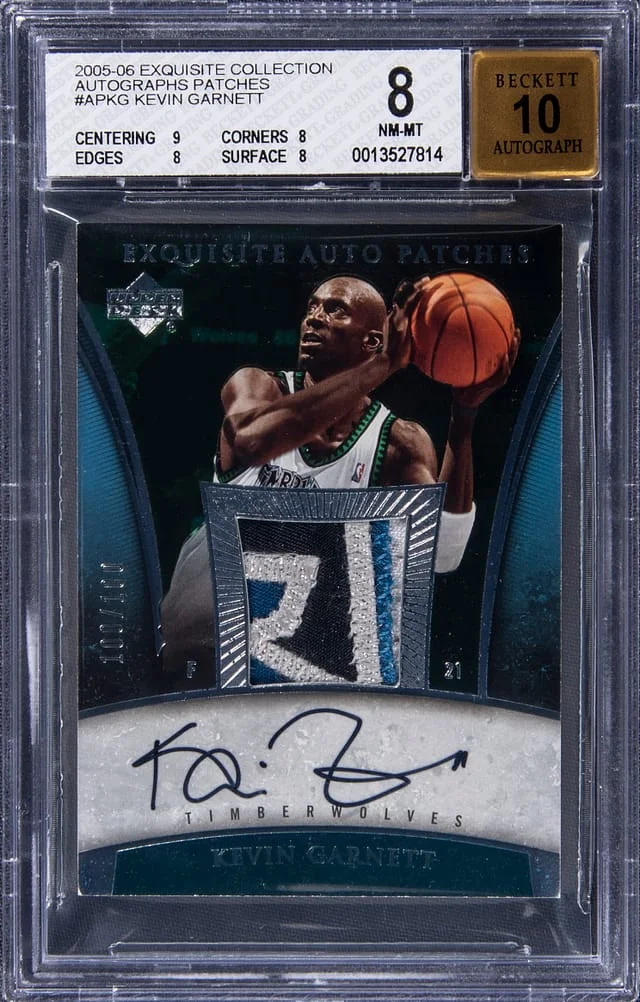 2005-06 UD Exquisite Collection Auto Patch Kevin Garnett #AP-KG card image