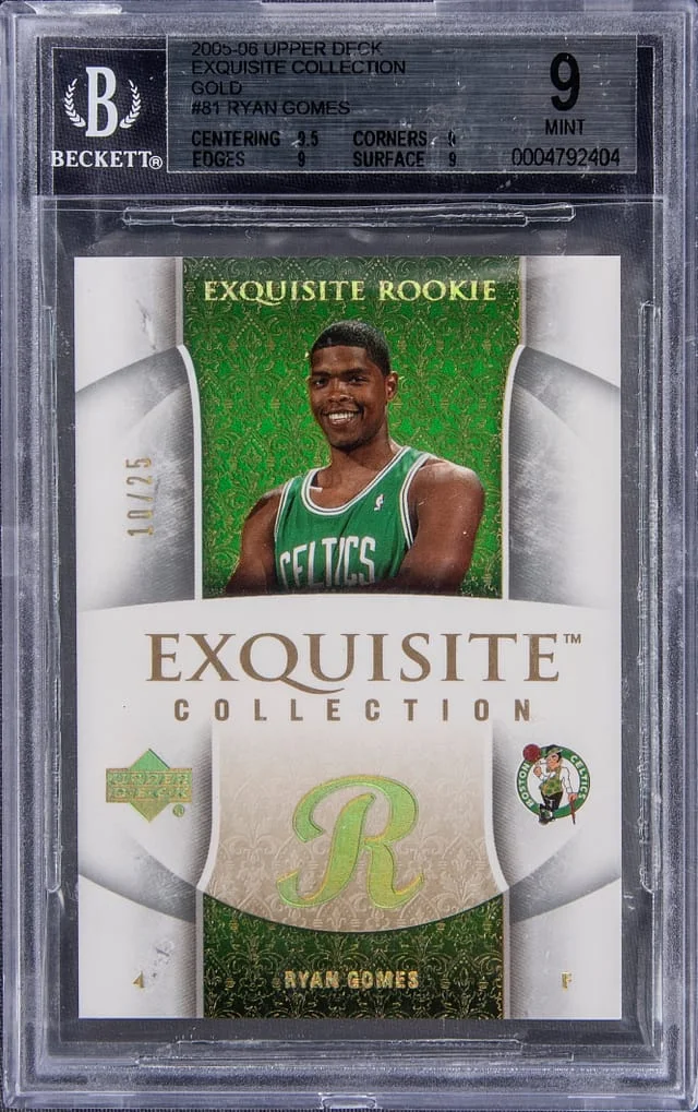 2005-06 UD Exquisite Collection Exquisite Gold Ryan Gomes #81 card image