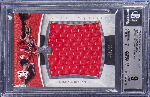 2005-06 UD Exquisite Collection Extra Exquisite Jersey Michael Jordan #EX-MJ card image